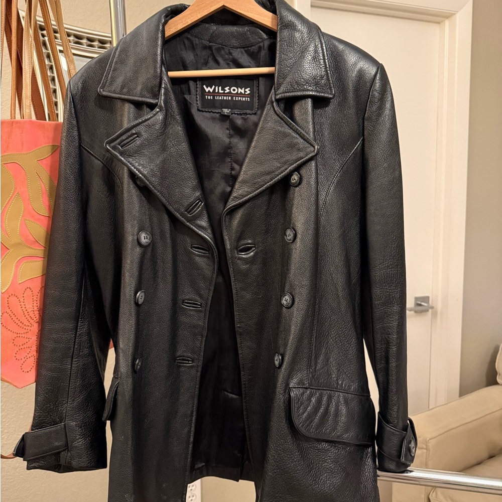 Wilson Double-Breasted Black Leather Jacket